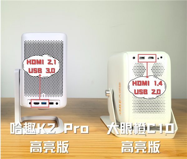 K2Pro高亮版对比大眼橙C1D高亮版！麻将胡了电子游戏千元投影性价比之争：哈趣(图2)